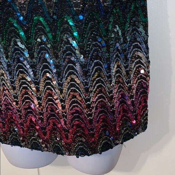 Fantastic VTG 80s multi colored sequined top - Picture 3 of 6